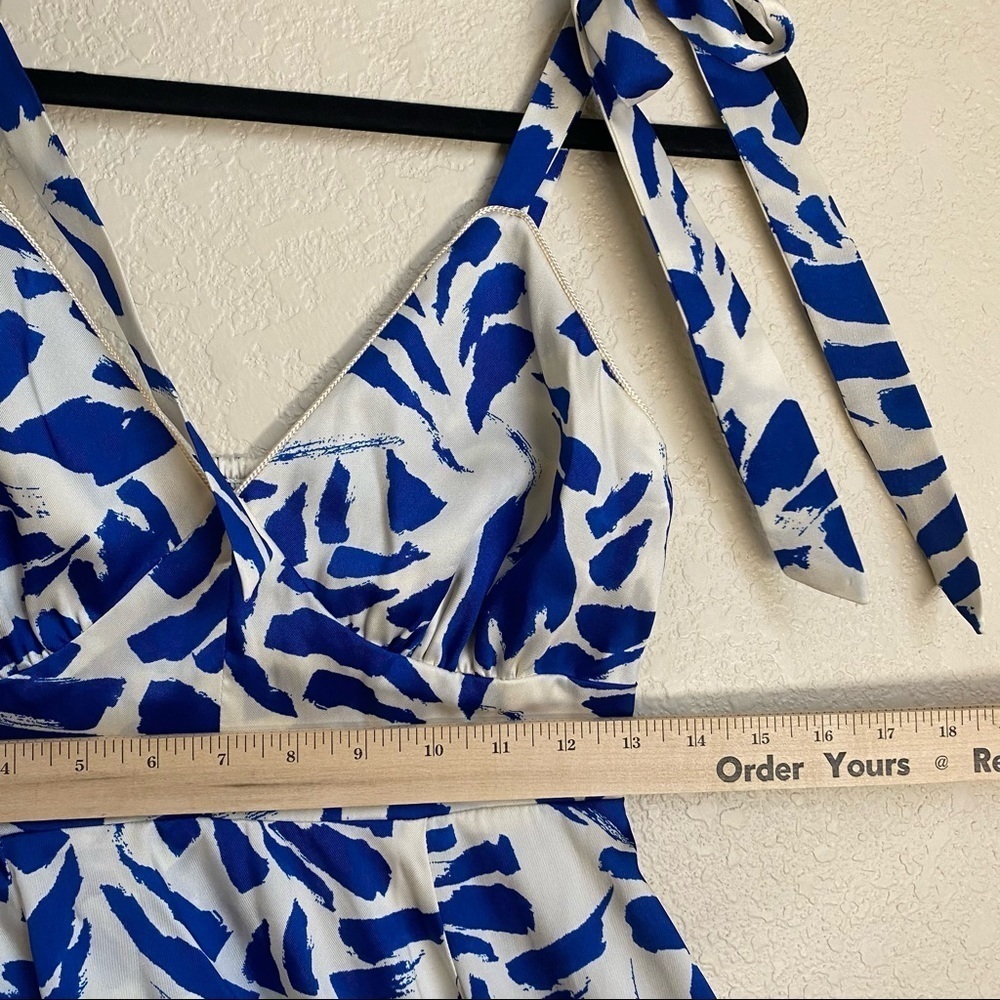 Alexis For Target Botanical Blue Asymmetric Dress XS - Picture 8 of 12